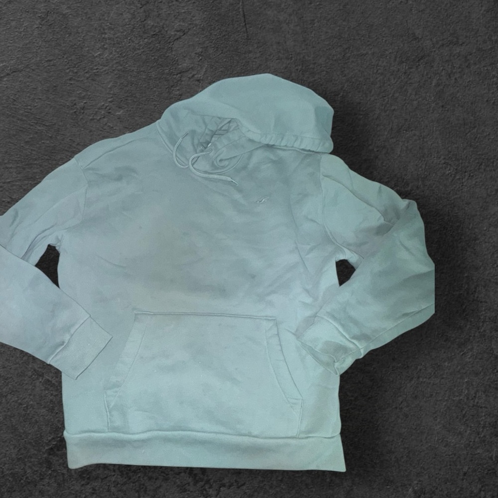 Hollister Men's Sky Blue Hoodie Sweater